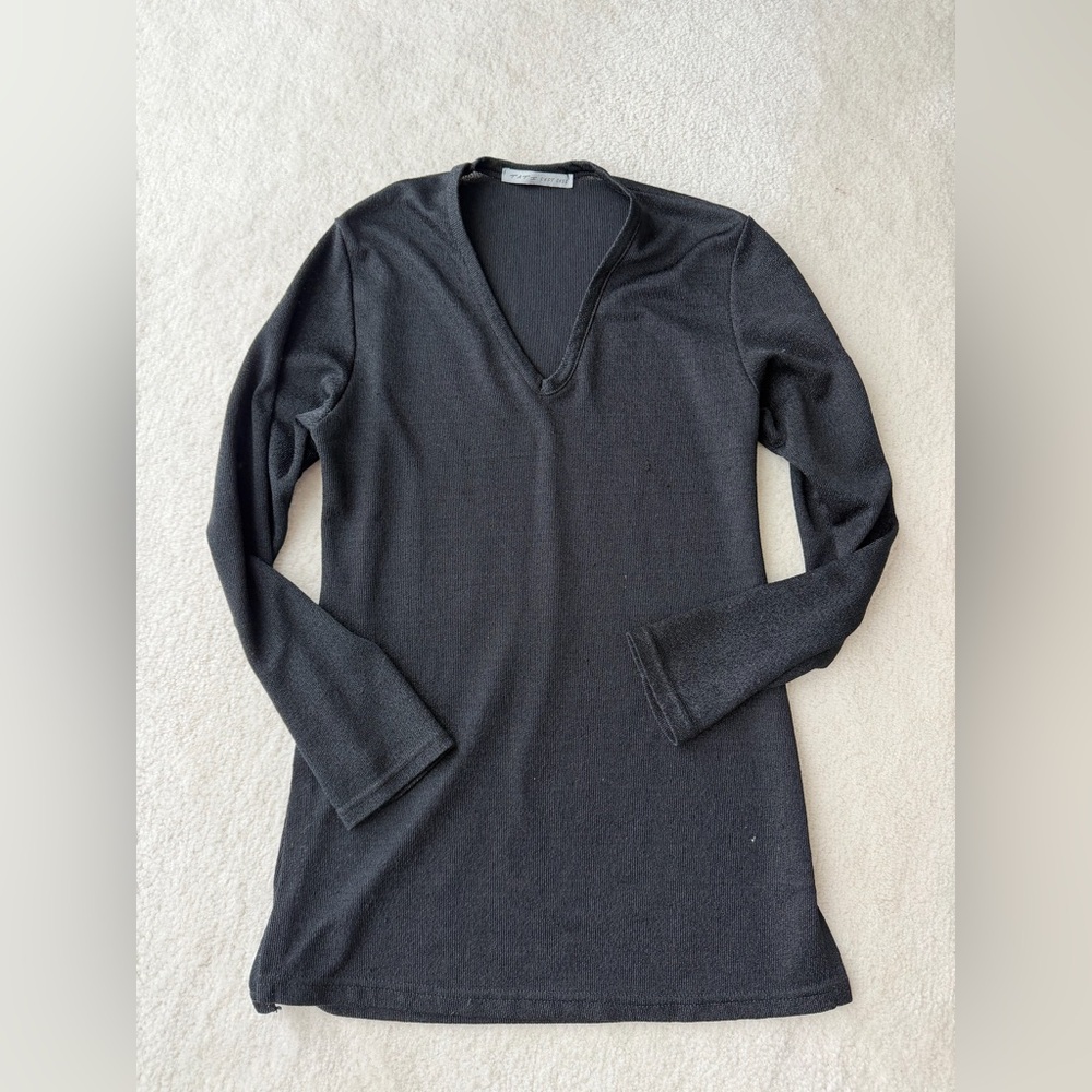 Anthropologie Black V-Neck Open Sides Long Sleeves Sweater